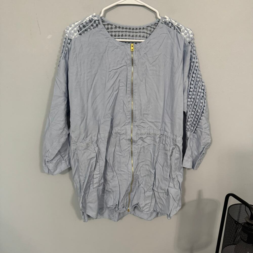 MARC New York Light Blue Lightweight Utility Jacket Full Zip Women's Size Small
